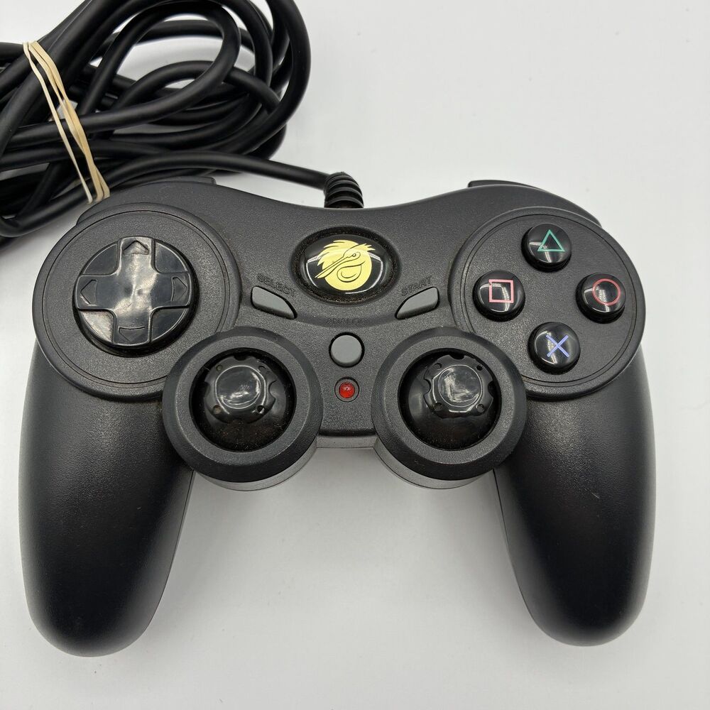 Pelican PL-6688 Wired Controller for Sony PlayStation 1 2 PS1 PS2 Black Dual